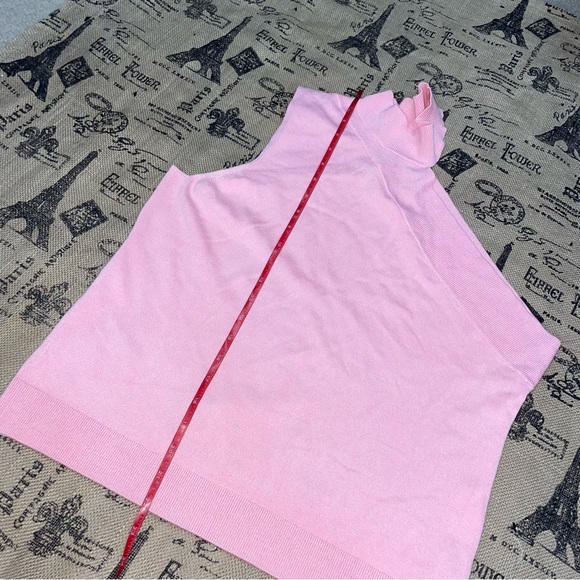 525 NWT! Flamingo Pink One Shoulder Turtleneck Top Size L - Picture 8 of 9